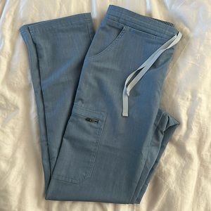 Figs Yola skinny pant, XS - Heather indigo/light blue denim color